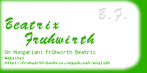 beatrix fruhwirth business card