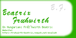 beatrix fruhwirth business card
